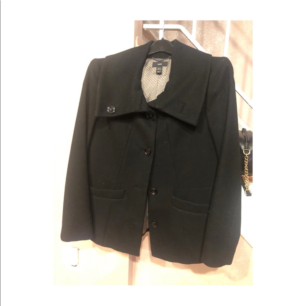 H&M black peacoat sz 14